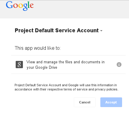 Granting permission to UpdraftPlus to use Google Drive