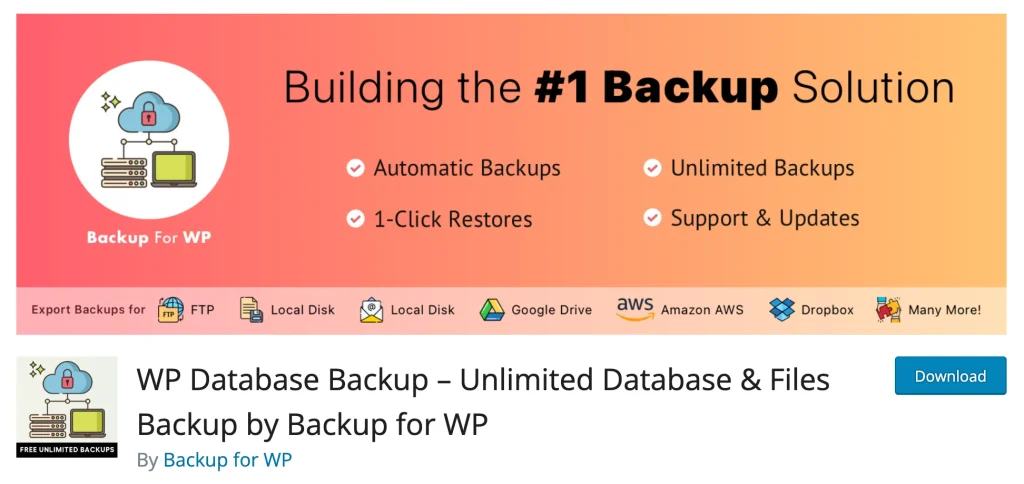 wp-database-backup-plugin-screenshot