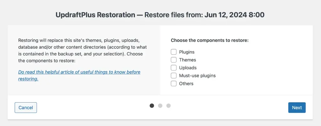 restoring-files-in-updraftplus