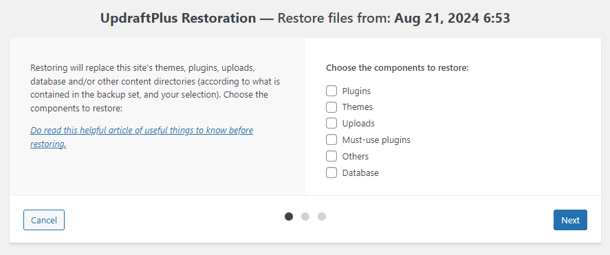 updraft-restoration-settings